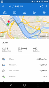 GPS-Track aufgenommen mit Runtastic