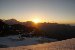 Sonnenaufgang über den Alpen