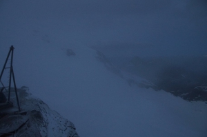 Schlechtes Wetter auf der Testa Grigia