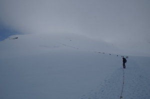 Menschenschlange am Breithorn