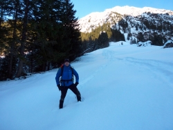 Fast knietiefer Schnee