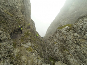 Auf dem Klettersteig ist jede Menge los