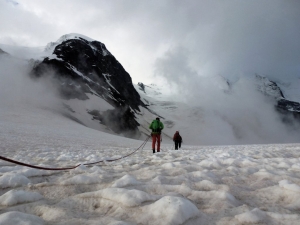 Über den Morteratschgletscher geht es rüber zum Piz Palü