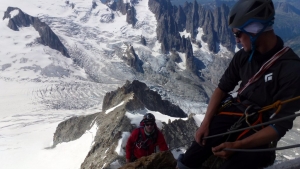 Kurz vorm Gipfel des Dent du Géant