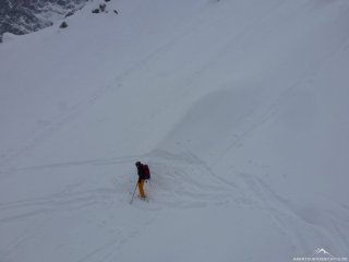 Abfahrt von der Aufstiegsspur
