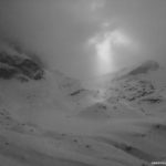 Dunkle Wolken ziehen über's Engadin.