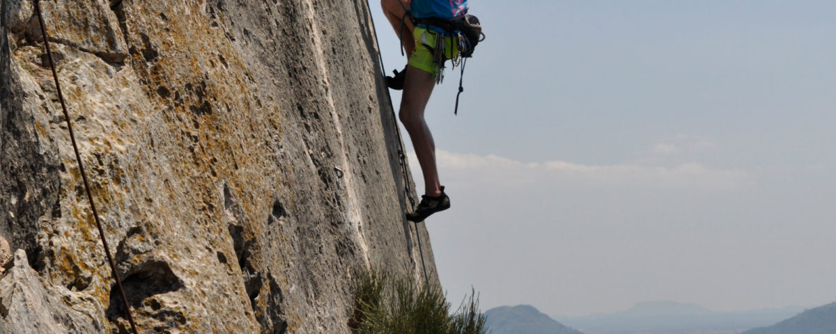 Plattenkletterei an der Mail Wall auf Mallorca