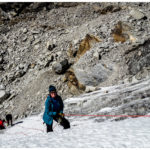 Abseilen und Aufstieg üben am Gletscher