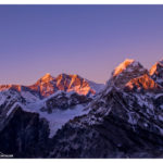 Das Panorama vom High Camp: Nuptse, Everest, Lhotse, Baruntse...