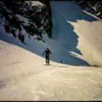 Flo und Robert am oberen Rand des Lawinenkegels