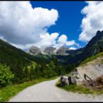 Blick auf die drei Schafalpenköpfe während des Zustiegs