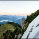 Der Ausblick aus der Portaledge Richtung Westen. Gleich geht die Sonne unter.