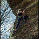 Chiara in der beliebten Route "Minimops" (6a).