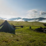 Das Tarp von Robert in der Morgensonne