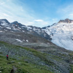 Leider ist vom Gletscher nicht mehr viel übrig, so dass die Hochtour eher eine lange Wanderung mit etwas Gletscherkontakt ist